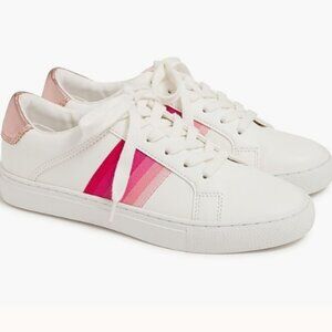 J. Crew White and Pink Women's Sneakers Size 8.5